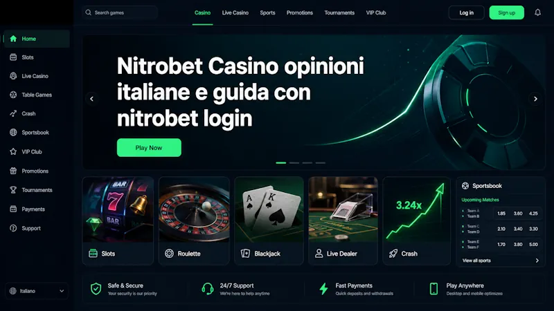Nitrobet Casino opinioni italiane e guida con nitrobet login: recensione aggiornata al 2026