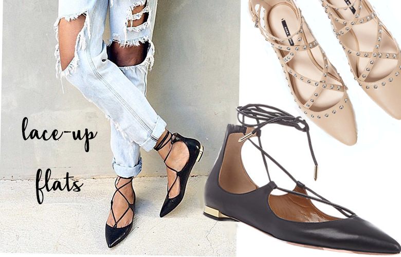 lace-up flats