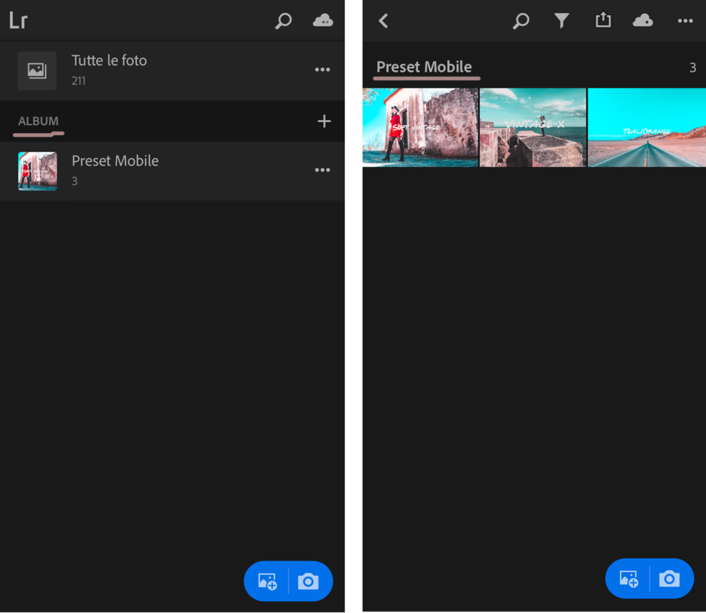 come importare preset in lightroom mobile 
